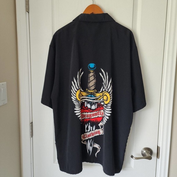 Dragonfly Clothing Co. XXL Short Sleeve Shirt Dagger thru the Heart Double Sided - Picture 4 of 4